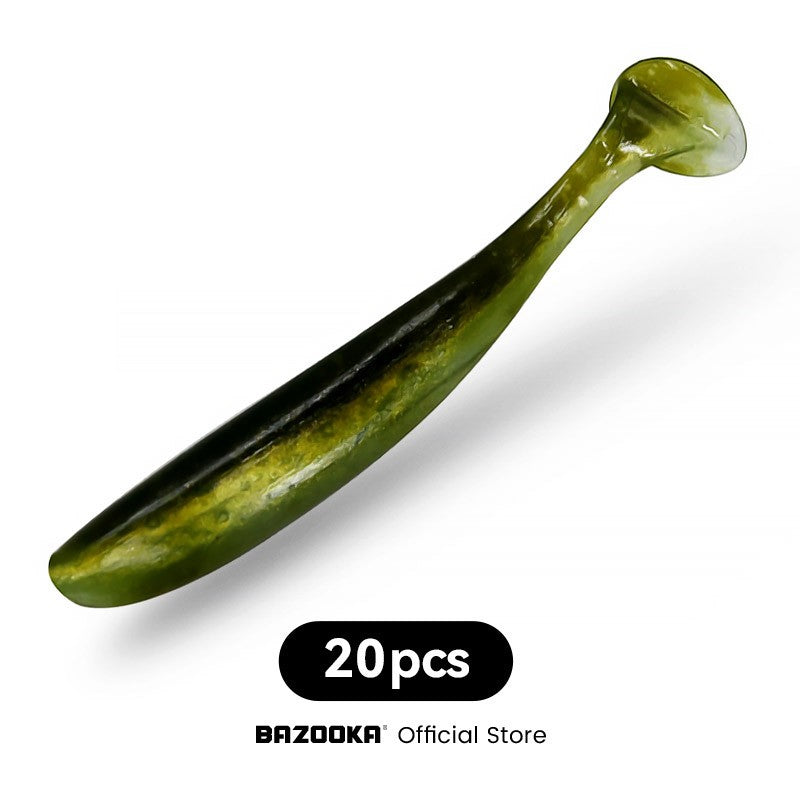 Bazooka Shad Worm Pesca Isca Artificial Macia Grande Silicone 90 100mm Isca Cauda T Easy Shiner Wobbler Swimbait Pesca Truta Lúcio Baixo Inverno