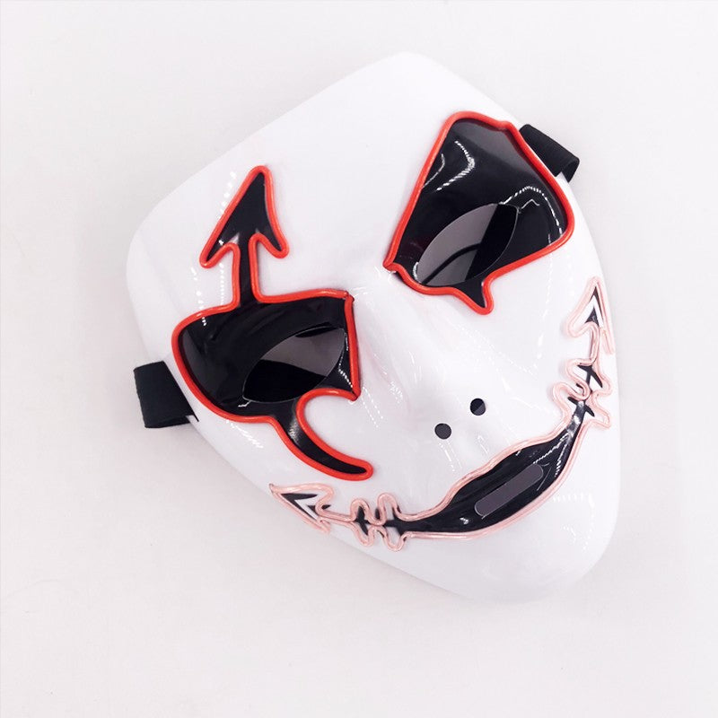 Shuffle Dance Mask Luminous Purge Mask Devil Glowing Masquerade Cosplay Mask for Halloween Horror Haunted House Props