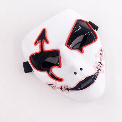 Shuffle Dance Mask Luminous Purge Mask Devil Glowing Masquerade Cosplay Mask for Halloween Horror Haunted House Props