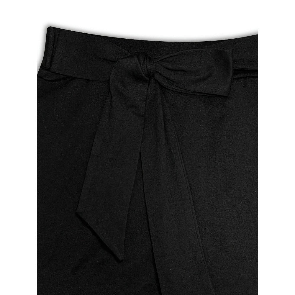 Plus Size 1XL-5XL Women's Fashion High-Waisted Tennis Skirt with Pockets  Ladies Casual Elegant Solid Black Skirt