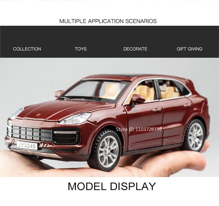 1:32 Cayenne Panamera Carros em Miniatura Liga Fundida Som Luz Portas Abertas Veículos de Fricção para Crianças Presentes