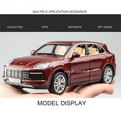 1:32 Cayenne Panamera Carros em Miniatura Liga Fundida Som Luz Portas Abertas Veículos de Fricção para Crianças Presentes