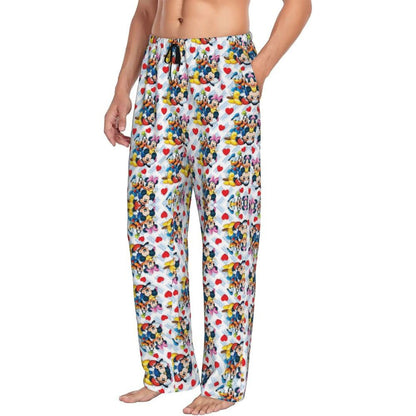Custom Print Mickey Mouse Donald Duck Pajama Pants Men Sleep Sleepwear Bottoms with Pockets