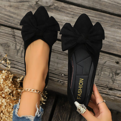 Women Flats Shoes Summer New Bow Pointed Toe Female Loafers Walking Fashion Sneakers Casual Shallow Breathable Shoes for Women