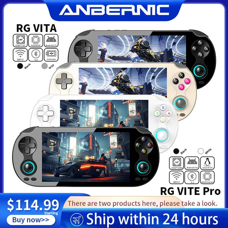 Anbernic RG VITA / RG VITA Pro Handheld Game Console IPS Touchscreen 5000mAh Video Gaming Player Supports AI Streaming RixelHK