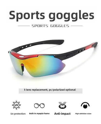 New 5 Lens Set Polarized Tactical Goggles Men Outdoor Sports Windproof Dustproof Climbing Glasses Safety Protective Glasses