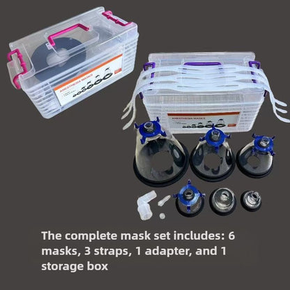 Máscaras de Anestesia para Pets para Cães e Gatos Ressuscitador Manual Transparente Máscaras de Oxigênio para Anestesia Veterinária Suprimentos para Sala de Cuidados de Pets
