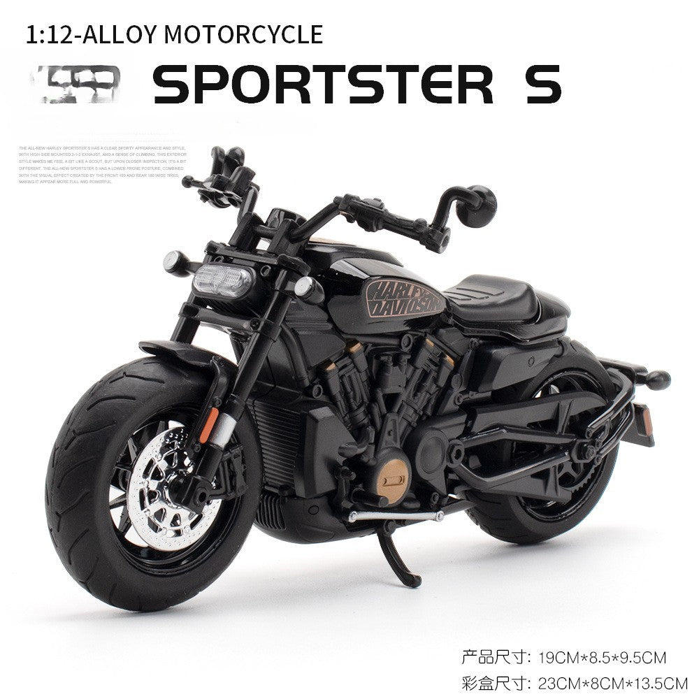 Simulação 1/12 Escala Harley Sportster S Moto Liga Modelo Moto Diecast Modelo Moto Corrida de Rua Presente Para Crianças