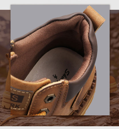 New Men's Casual High-top Boots, Anti-slip and Wear-resistant Thick-soled Height-increasing Shoes, Street Retro Work Boots