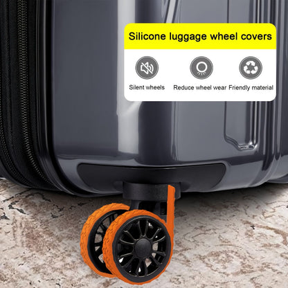 4 Peças de Capas de Silicone para Rodas de Bagagem, Protetores de Roda de Mala Autoadesivos Recortáveis, Rodas Silenciosas e Redução de Desgaste, Viagem