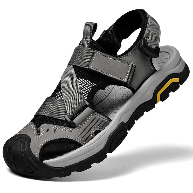 Non-Slip Sunnmer Fashion Flats Men's Breathable Sandals Lightweight Outdoor Sport Sandals Anti-collision Toe Male Beach Shoes