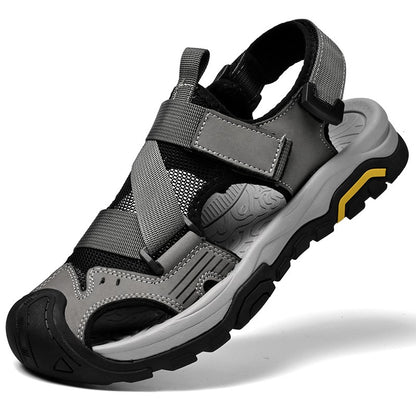 Non-Slip Sunnmer Fashion Flats Men's Breathable Sandals Lightweight Outdoor Sport Sandals Anti-collision Toe Male Beach Shoes