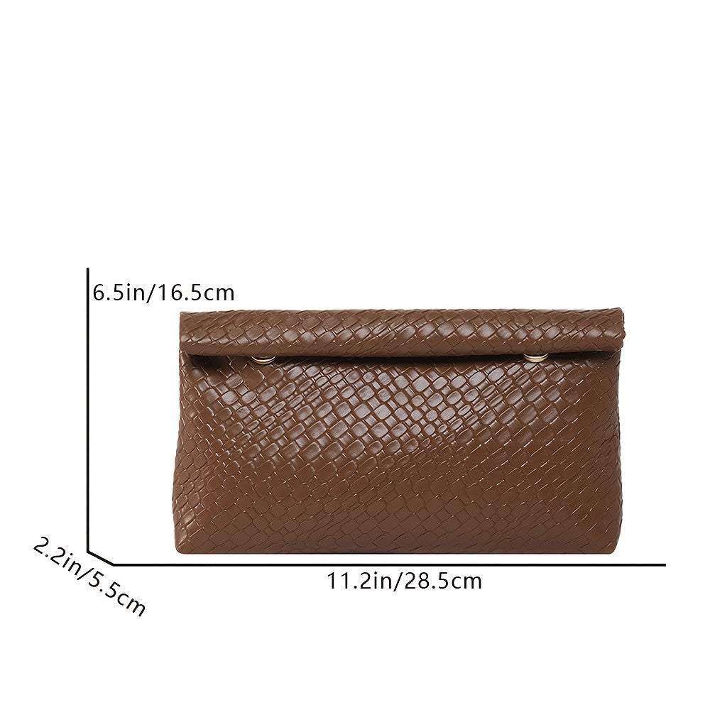 Fashionable and elegant clutch bag, large-capacity flip-top dinner bag, versatile handbag, ladies' shopping bag