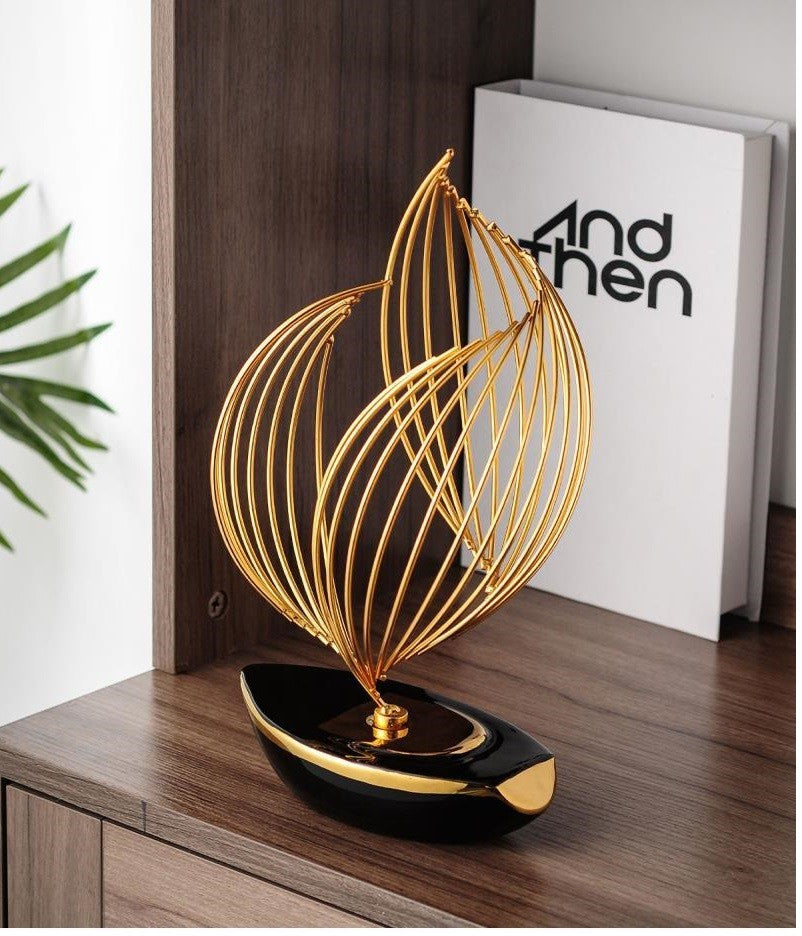 Abstract Ceramic Metal Sculpture Modern Home Decoration Living Room Desktop Office Decoration Accessories Crafts Gift W5315