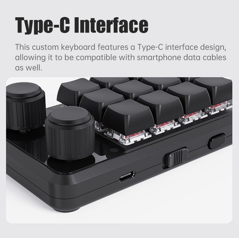 Programming Macro Custom Knob Keyboard RGB 3 Key Copy Paste Mini Button Photoshop Gaming Keypad Mechanical Hotswap Macropad