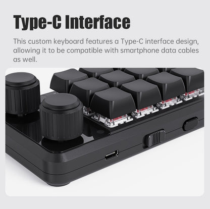 Programming Macro Custom Knob Keyboard RGB 3 Key Copy Paste Mini Button Photoshop Gaming Keypad Mechanical Hotswap Macropad