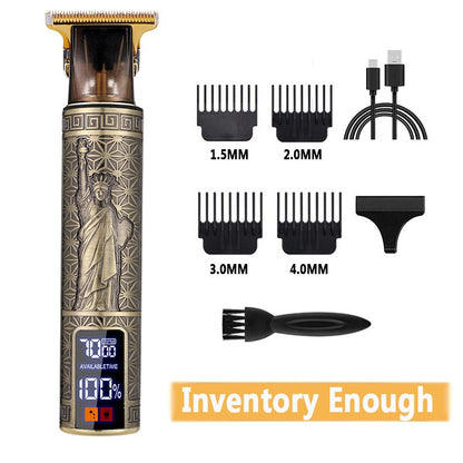 Electric Barber T9 Upgraded LCD Rechargeable Retro Oil Head Carving Electric Push Shear Pubic Hair Clipper Machine for Women