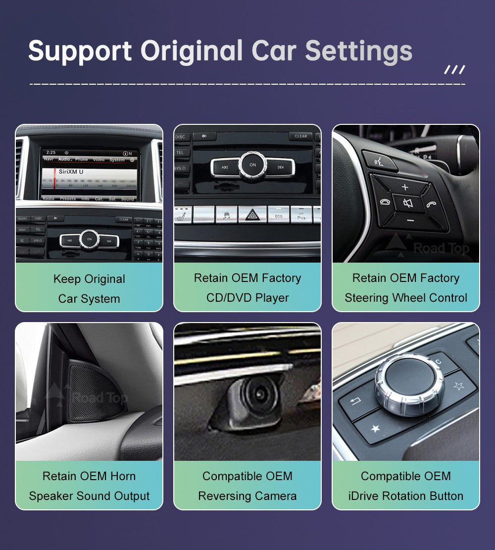 Rádio automotivo com tela touch screen Linux para Mercedes Benz ML W166 ML350 GL X166 2012-2015 GPS com Carplay Android Auto Airplay Mirroring
