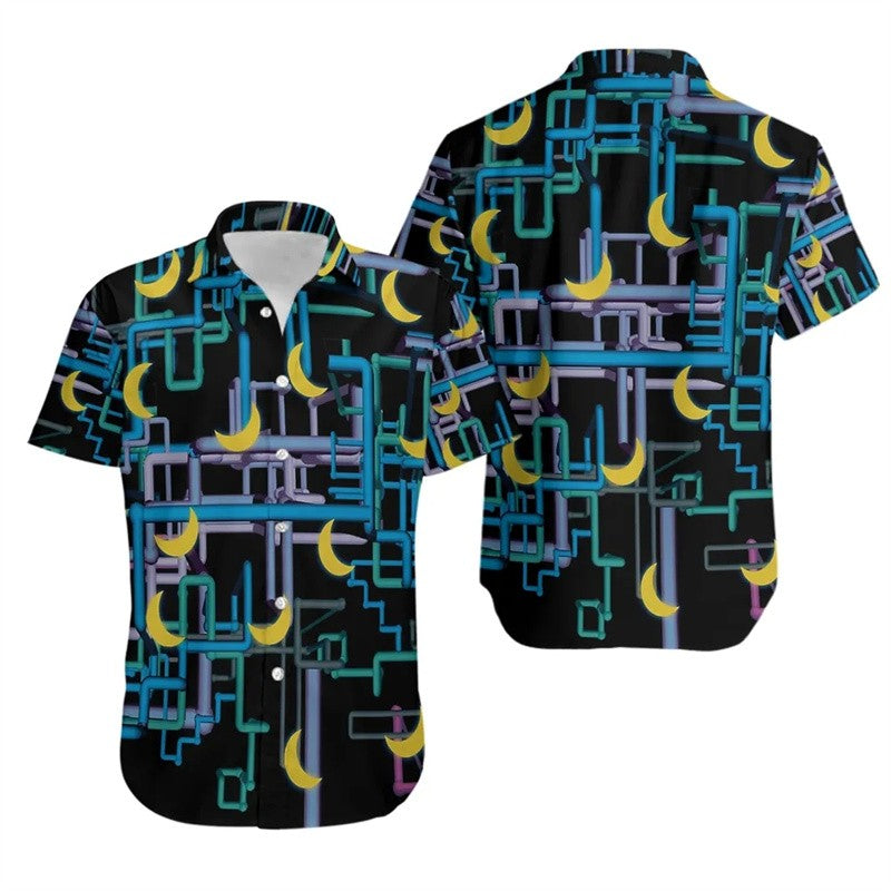 Loose Hibiscus Men's Shirt Short Sleeved Floral Beach Hawaiian Shirts Popular Bright Quick Dry Tops Customized Avatar Clothes