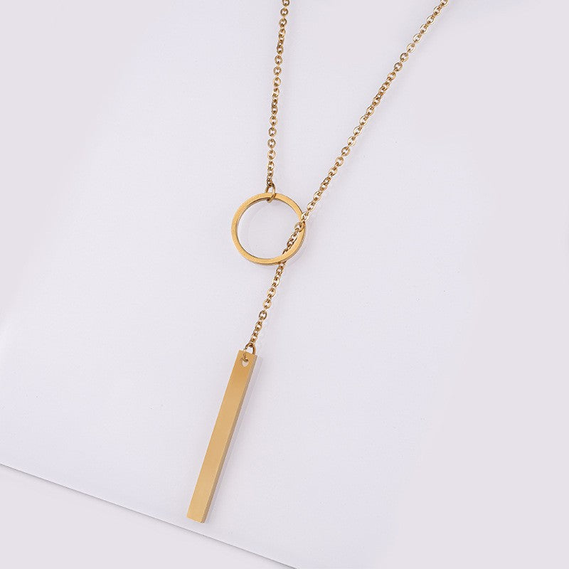 2025 Novo Colar de Moda Design Feminino Simples Simples de Metal Redondo Colar Vendas por Atacado