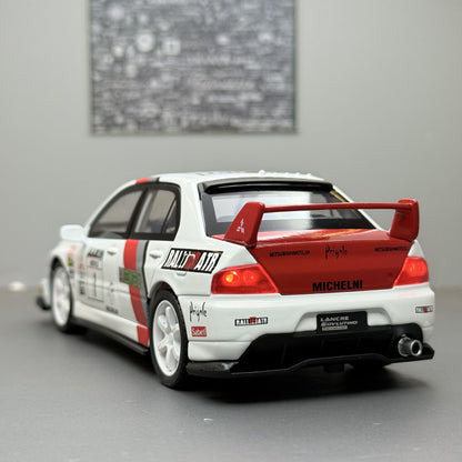 Miniatures 1:32 Mitsubishi Lancer Evolution EVO Petroleum version alloy diecast model sound light toys collection ornament gifts