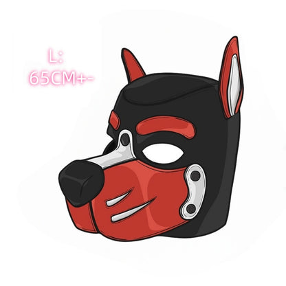 Unisex Sexy Costumes Halloween Party Pupply Play Mask Couples Games Full Face Fetish Masks Hood Latex Open Mouth DogHeadgear New