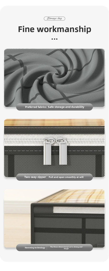 1PC Large Underbed Storage Bag - Foldable Clothes Quilt Organizer for Bedroom Dormitory, Space Saving Doggy Bag