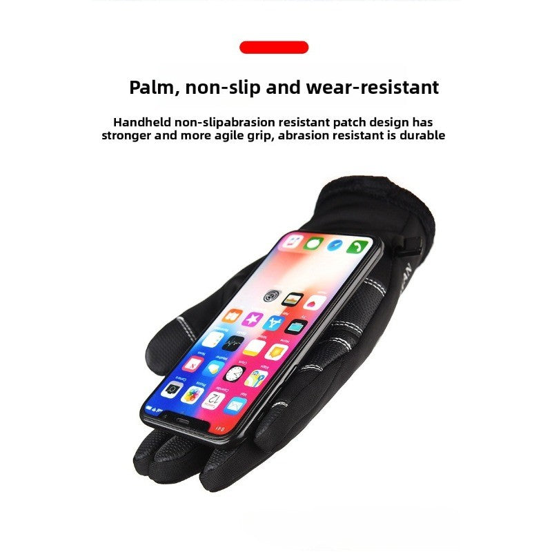 Luvas de Motocicleta Moto Luvas de Inverno Térmicas Forradas de Lã Inverno Impermeáveis Tela Sensível ao Toque Antiderrapantes para Pilotagem ao Ar Livre