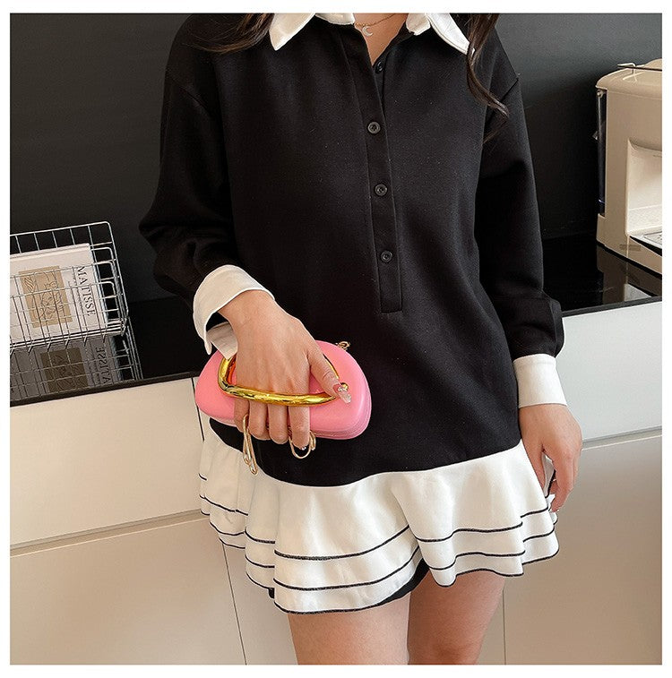 Women's Shoulder Bag, Crossbody Evening Clutch, Chain Design Handbag Purse, Stylish Ladies' Accessory for Parties & Events