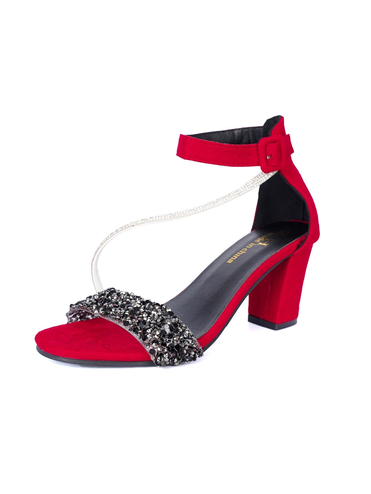 Women's 2025 Summer Fashion Sandals Medium High Heel ne button Sandals Outdoor Fashion Sandals Women Heels Black Red Sandalias