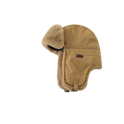 Chapéu Ushanka Feminino Coreano Simples Letras Quente À Prova De Frio Para Andar No Inverno Amantes Selvagens Protetores De Orelha Masculino
