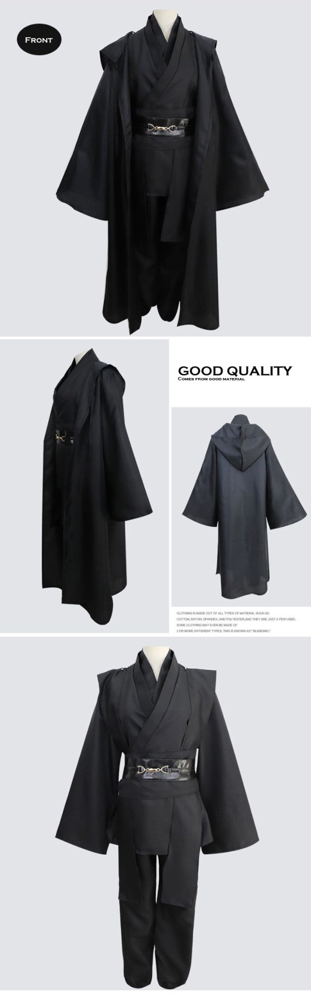 Wars Anakin Jedi Knight Cosplay Costume Hood Cape Anime Classic Movie For Men Women Halloween Fancy Brown