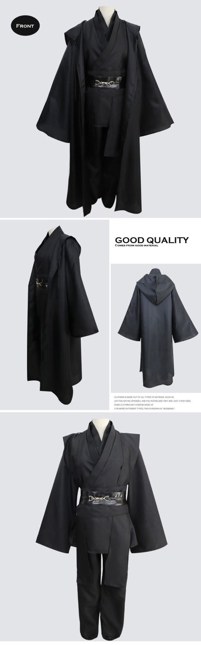 Wars Anakin Jedi Knight Cosplay Costume Hood Cape Anime Classic Movie For Men Women Halloween Fancy Brown