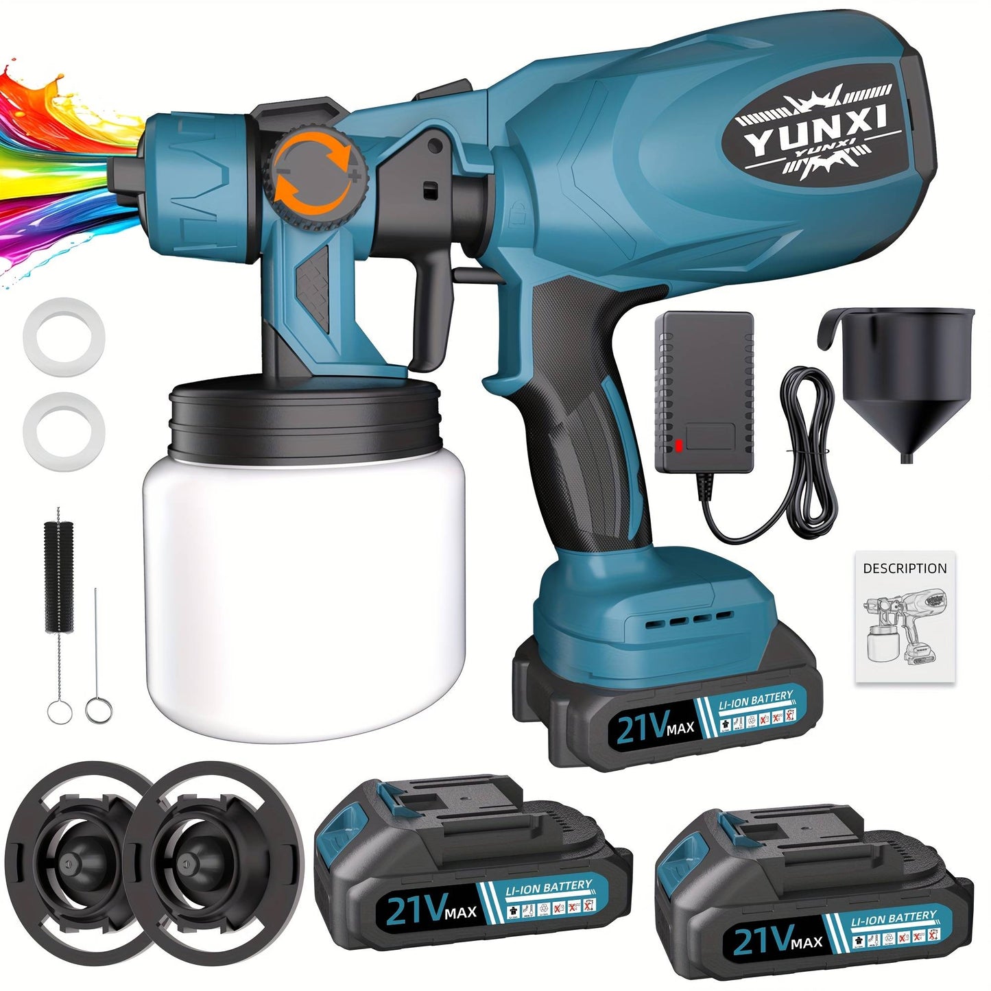 Pulverizador de tinta sem fio para bateria Makita 18V pistola de pulverização elétrica para carro, móveis, parede, janelas, porta, ferramenta elétrica para pintura em madeira