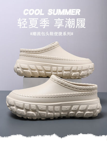 2025 New Men's Waterproof Non-slip Chef Shoes Lightweight Non-slip Wear-resistant Braid Toe Sandals Nurse Shoes