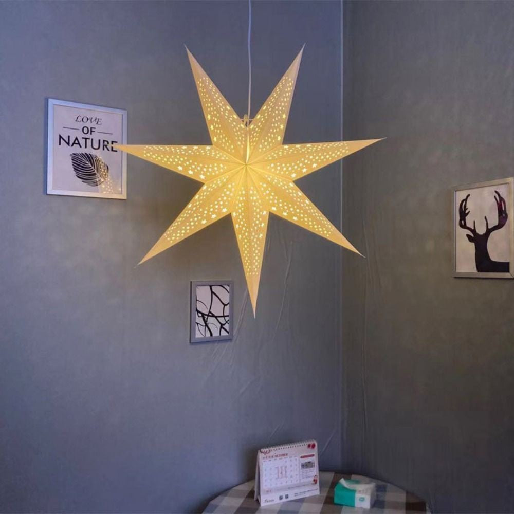 New 50/70cm Hollow Star Pendants Christmas Decorations Eid Mubarak Star Lanterns Folding Hanging Paper Stars Party Decorations