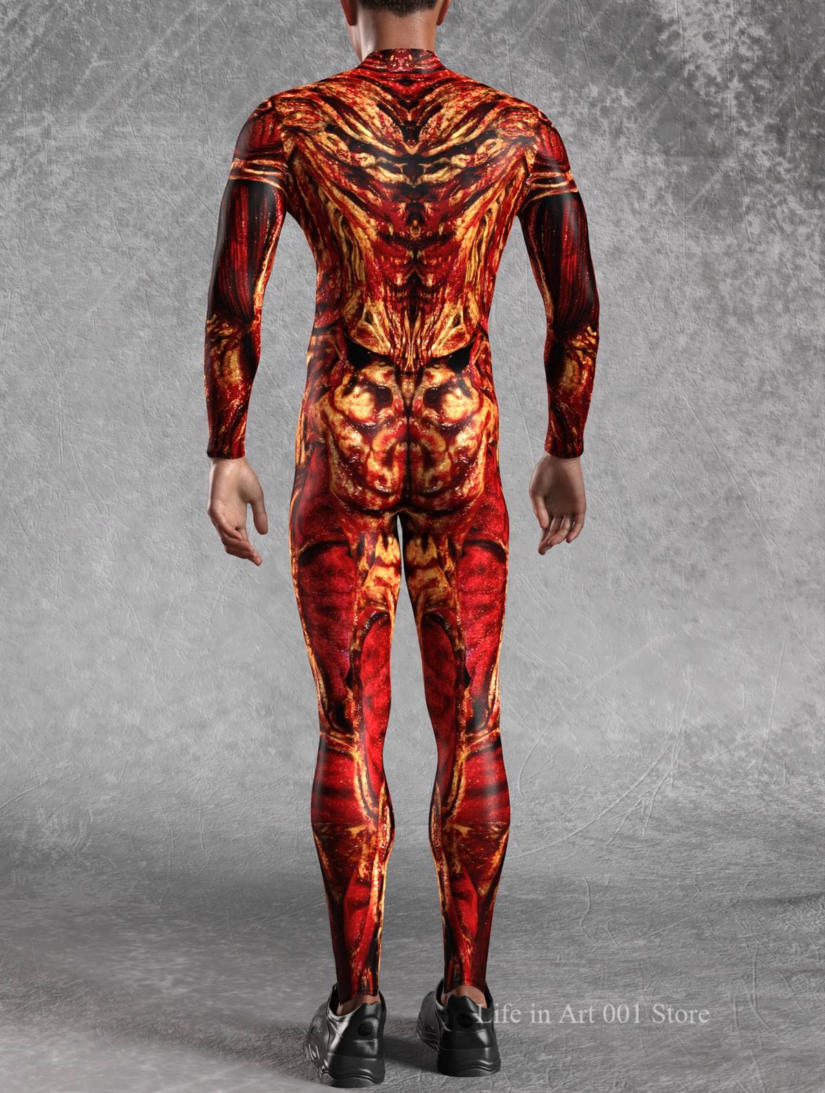 Scary Halloween Blood Zombie Bodysuit Costume Men 3D Digital Skeleton Printed Tights Jumpsuit Holiday Stage Party Performance