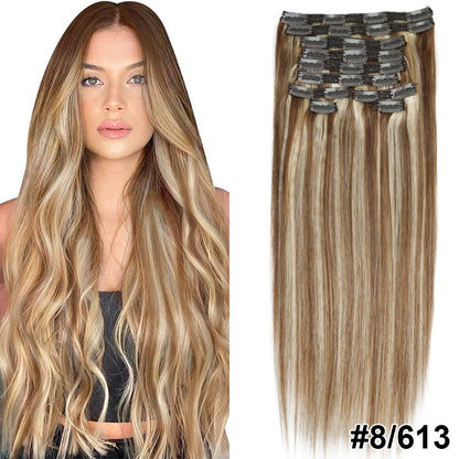 Doreen 160G 200G 240G Série Volume Cabelo Humano Liso Remy Brasileiro Com Tic Tac Extensões de Cabelo Cabeça Inteira 10 Peças 40 a 60 Centímetros