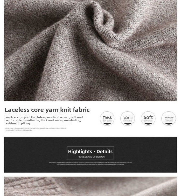 Autumn Winter Women's Mid-Length Knitted Pleated Skirt High Waist A-Line Long Skirt Loose Fuzzy Wool Skirt Double ket