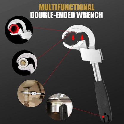 Chave de Tubo de Água Ajustável Multifuncional Chave Dentada em Arco Circular para Torneira de Banheiro Kit de Manutenção Manual
