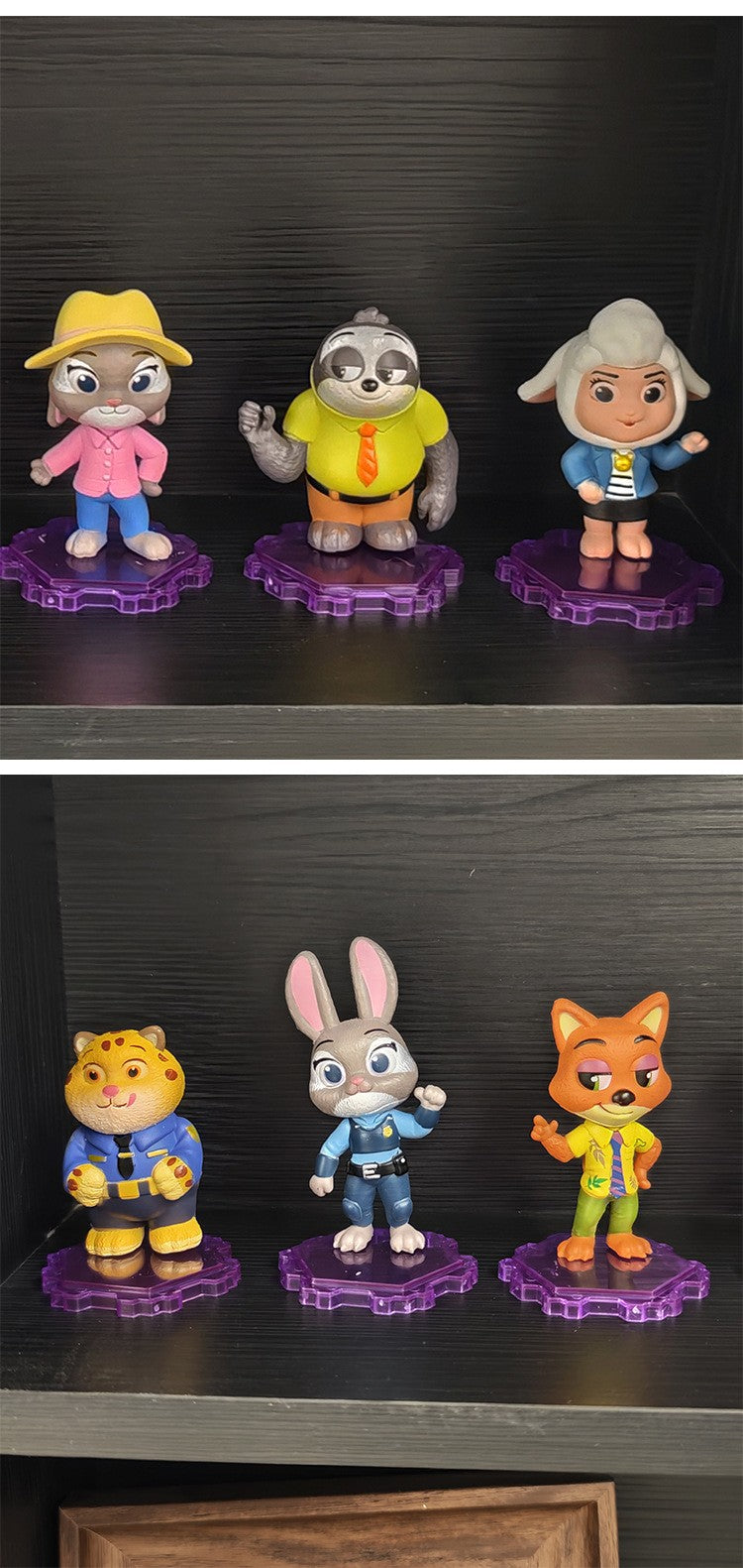 6pc/Set Zootopia Action Figure Judy Nick Disney Cartoon Cute Model Toy Kawaii Collection Doll Desktop Ornament Decoration Gift