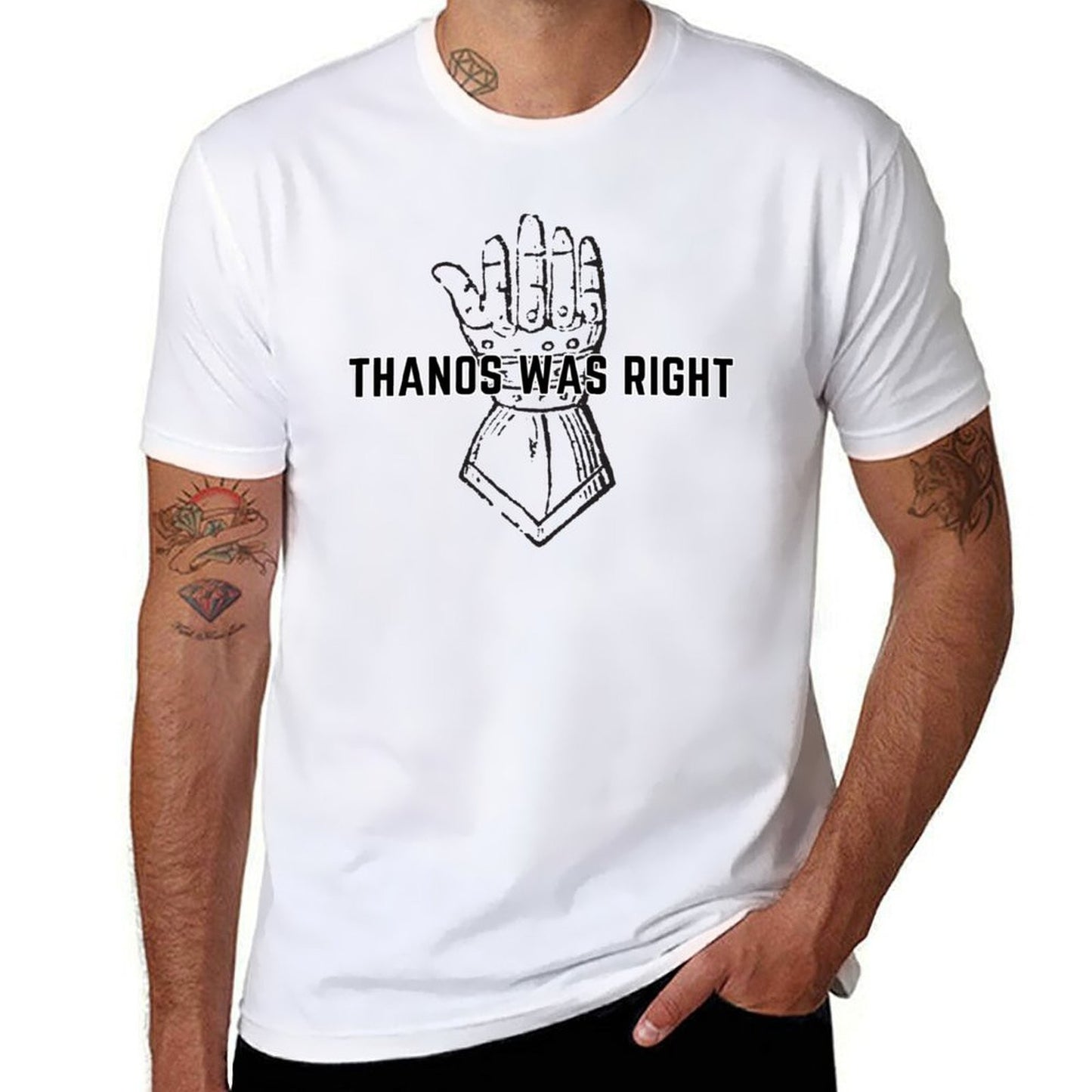 Thanos Was Right T-Shirt t shirt personalised t shirt man plain