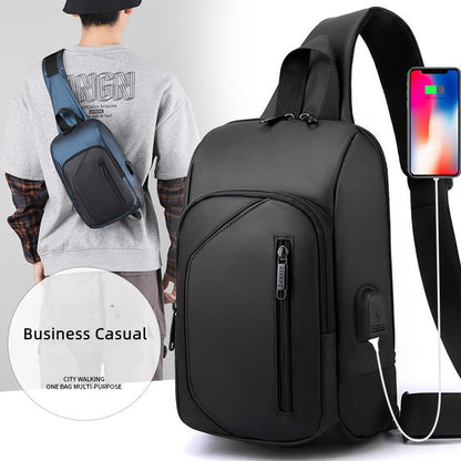 2023 Men's Chest Bag Waterproof Crossbody Bag Multifunction Anti-theft Travel Bags Shoulder Bag Male USB Charging Pouch for Man