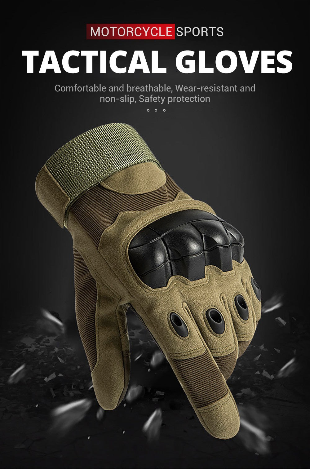 Luva de moto masculina com tela sensível ao toque, para motociclismo e motocross, proteção de dedo inteiro, Luvas Moto Preto