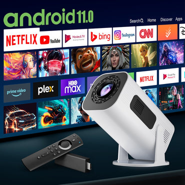 Salange P330W Mini Projetor Android 11 280 ANSI 4K 8K 1080P Wifi6 BT5.0 Home Cinema Portable Projector Android/IOS Video Theater