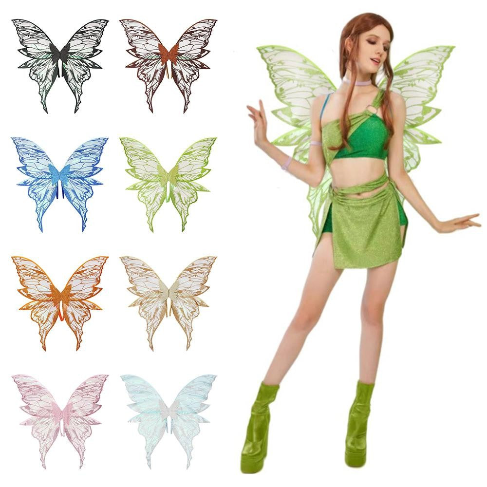 1PC Adults Fairy Wings Girls Sparkling Angel Wings Butterfly Costume Wings Halloween Costume Dress up Party Favor Christmas Gift