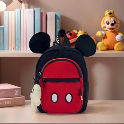 Mochila Mickey de Três Camadas Disney Escola Leve Linda Mochila Infantil Com Um Pingente