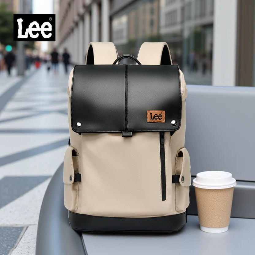 LEE New Korea Style Flip Leather Backpack Women Men Large Capacity Business Commuter Travel Rucksack Buy Laptop School Book Bag