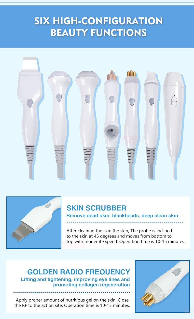 7 in 1 Smart Ice Blue Multifunctional Facial Care Instrument Facial Deep Cleansing Hydrating Microdermabrasion Machine