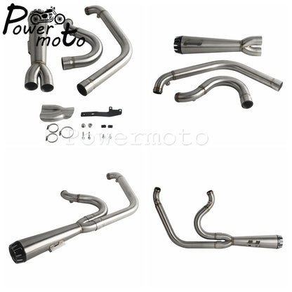 Motorcycles 2-Into-1 Exhaust Muffler Pipes Tube For Harley Dyna Fat Bob Low Rider S Street Bob Wide Super Glide FXD 2006-2017